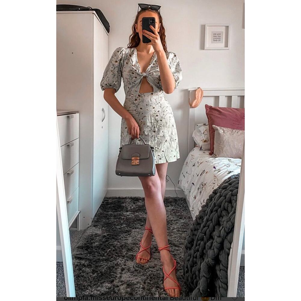 H&M Linen Blend WildflowerCollection Short Dress